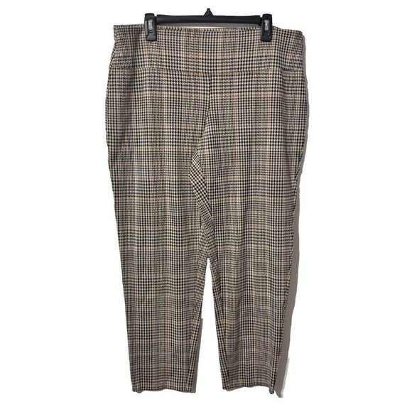 J. Jill Womens Cropped Leggings Large Houndstooth Plaid Pull On Mid Rise Stretch - Picture 1 of 6